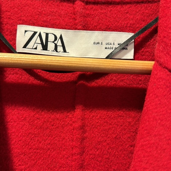 Zara red coat in small. - Picture 2 of 4
